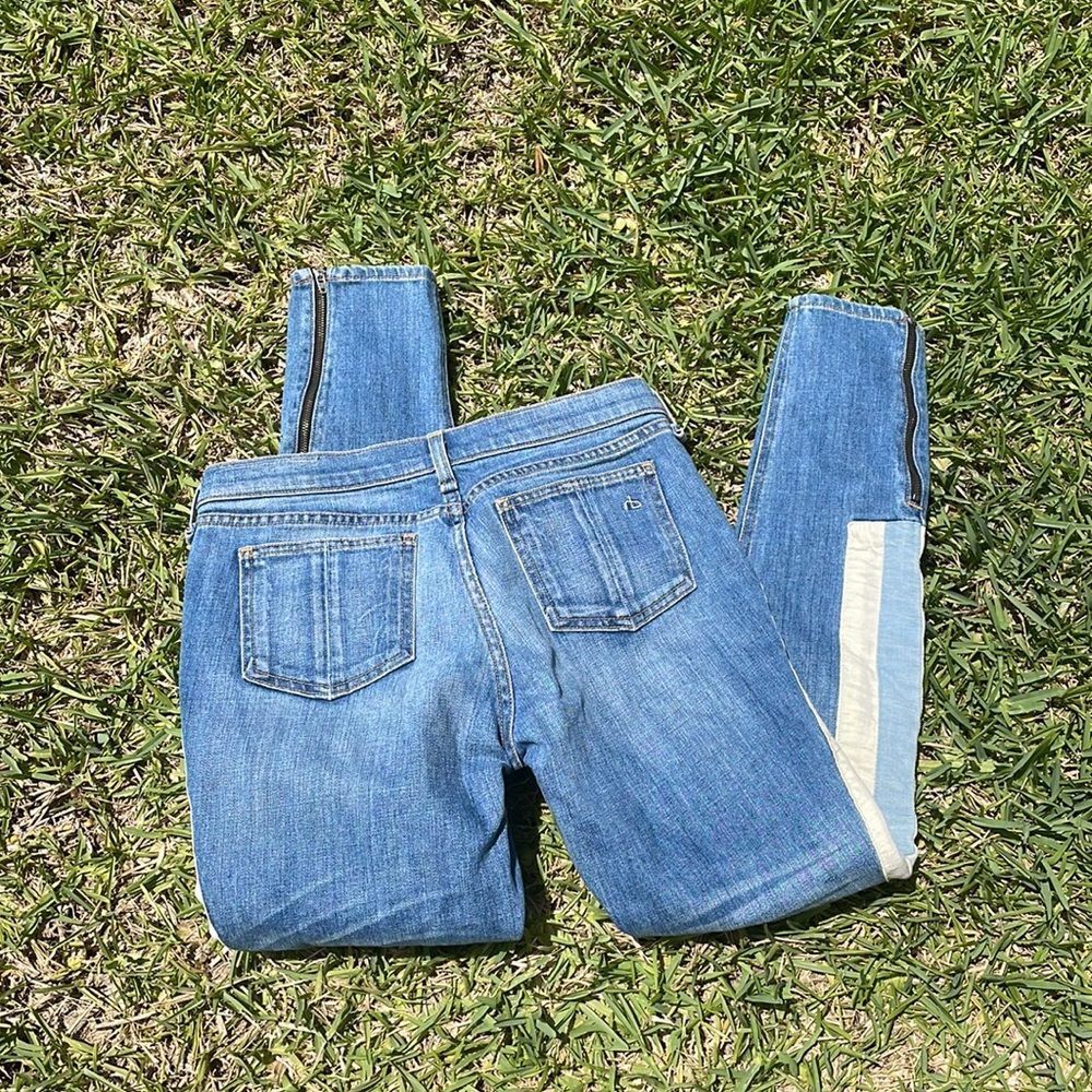 [rag & bone] “Relay” Striped Panel Jeans - Size 27 - Picture 6 of 6
